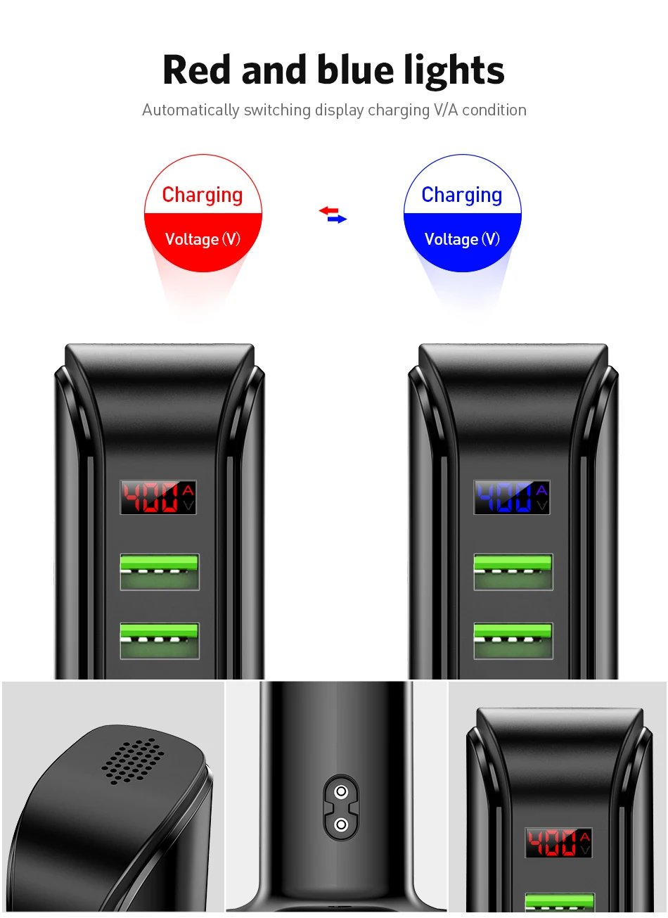 USLION 5 портов Мульти USB зарядное устройство светодиодный дисплей usb зарядная станция Универсальный мобильный телефон Настольный настенный домашний зарядное устройство s EU US UK штекер