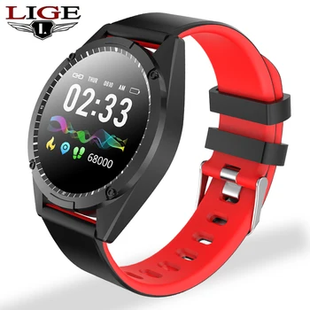 

LIGE Smart Watch Android IOS Heart Rate Bracelet Blood Pressure Fitness Tracker Waterproof Color Screen Men Women Sport Band
