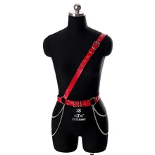 Бюстгальтер на бретельках из искусственной кожи, сексуальное нижнее белье, на одно плечо, на бретельках, фетиш, регулируемый, для тела, клетка, портупея с подтяжками, пояс для танцев на шесте, фестивальный рейв