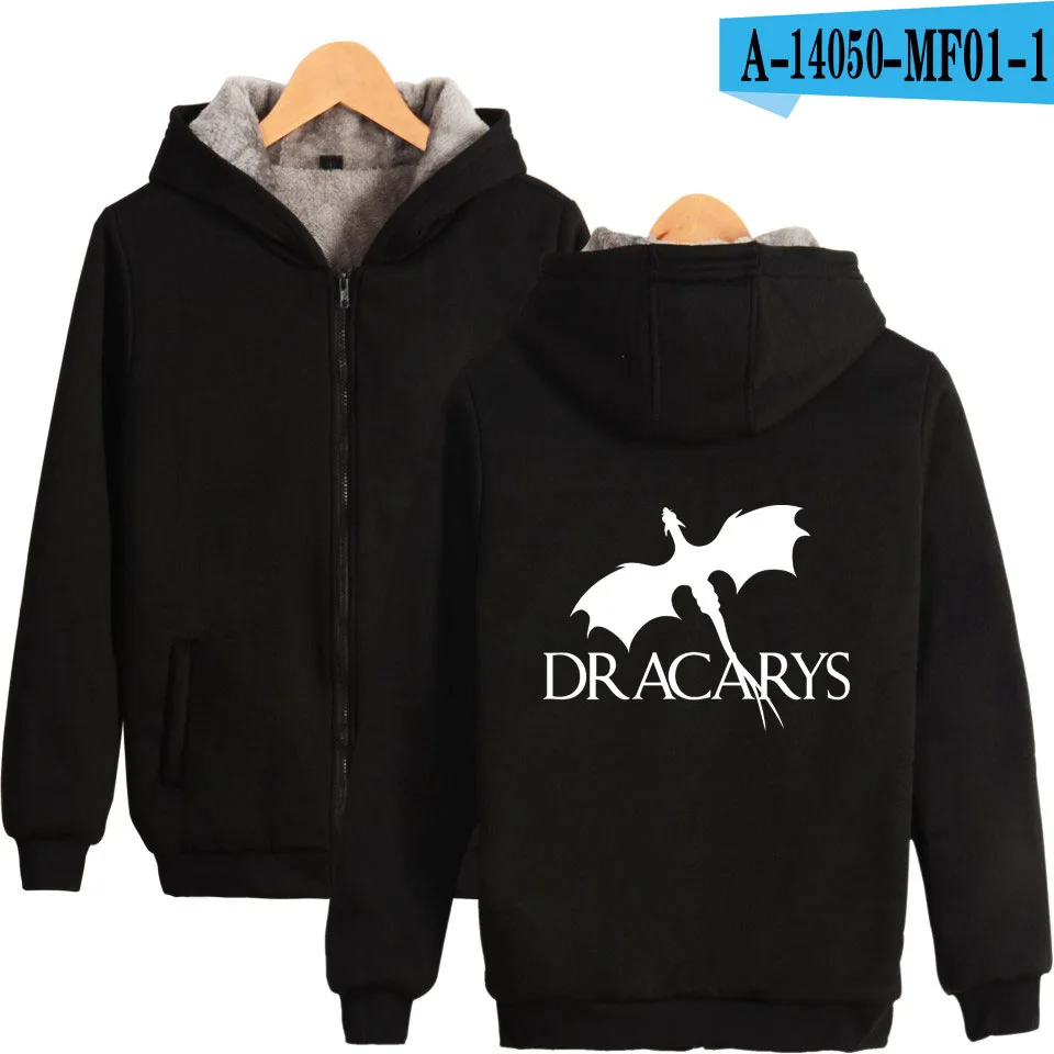 «Игры престолов» Dracarys женские/мужские худи толстовки мать драконов зимние толстые теплые с капюшоном на молнии Верхняя одежда - Цвет: 016