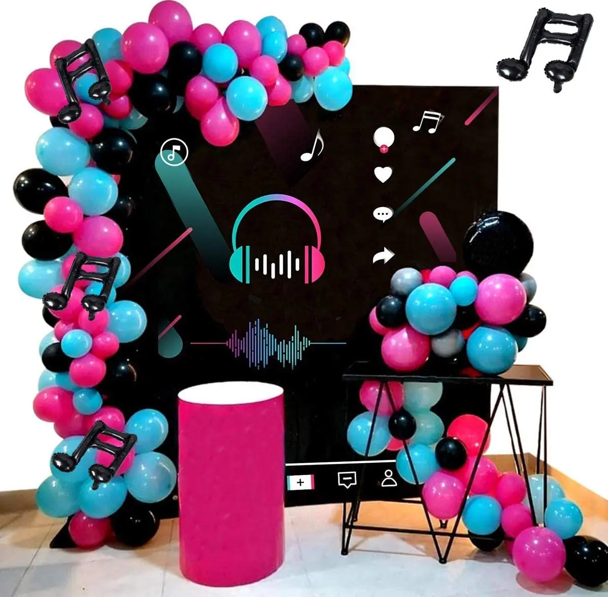 1Set Birthday Party Music Balloon Foil Background DIY Curtains Musical Note Supplies for Both Kids and Adults Decor | Дом и сад