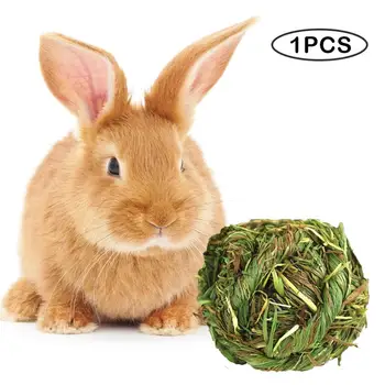 

1PCS Rabbit Chew Ball Timothy Grass Grinding Play Chew Toys For Bunny Rabbits Hamster Guinea Pigs Gerbils Chewing Toys 7.5cm