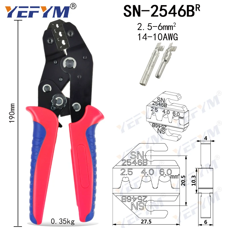 LY 2546B обжимные клещи pv Емкость шпули 2 5/4/6mm2 14 10AWG Разъем для установки на солнечной