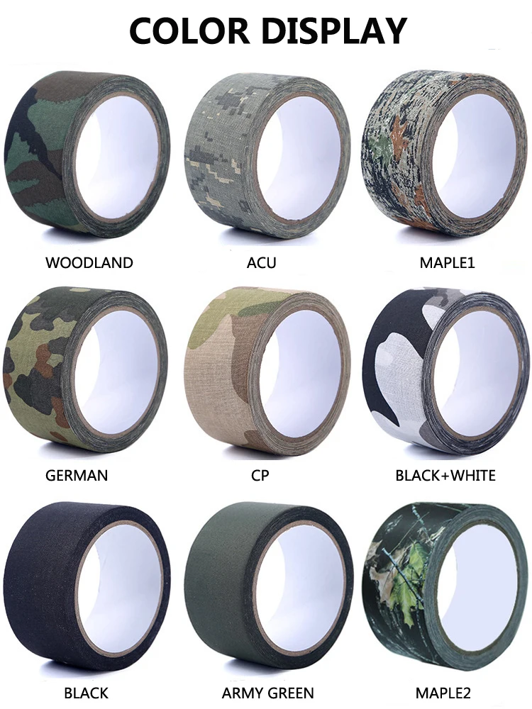 Multi-functional Camo Tape for Hunting, Paintball, and Airsoft - Waterproof, Self-adhesive, Non-Slip Description Image.This Product Can Be Found With The Tag Names Adhesive tape rifle, Airsoft camouflage tape, Camouflage tape camo rifle, Camouflage tape hunt, Paintball camo tape
