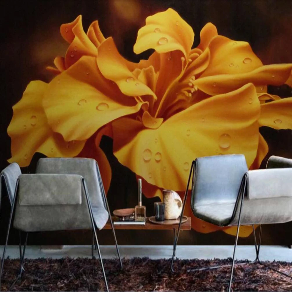 Custom mural wallpaper 3D European retro hand-painted floral TV sofa background wall painting decorative | Обустройство дома
