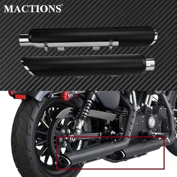 

Motorycle Black Exhaust Pipe Muffler Slip-On With Heat Shield For Harley Sportster XL 2014-2019 2020 1200 883 72 48 Superlow