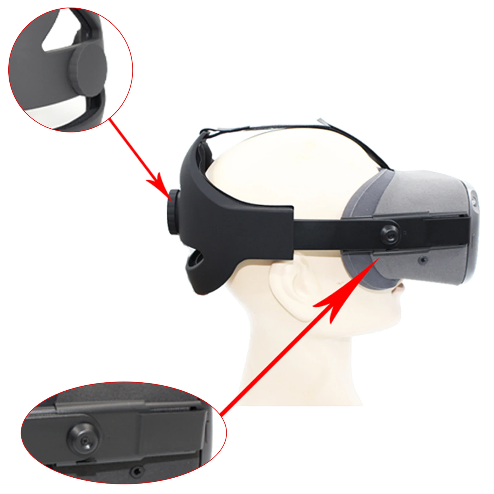 For Oculus Quest 2 Head Strap Foam Pad VR Elite Strap Black Comfort Replacement Strap Enhanced Support Gravity Pressure Balance