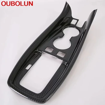 

OUBOLUN For Toyota Prius 2019 2020 LHD Cental Overall Gear Shift Box Water Holder Panel Cover Trim Accessories ABS Carbon Fiber