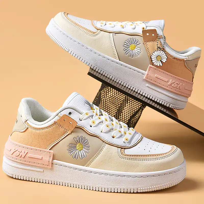 white leather fashion sneakers