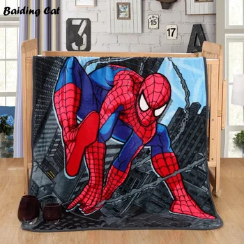 

Children Spiderman Blanket Cartoon Marvel Avengers Minions Blue Stitch Printed Soft Boy Girl Baby Coral Fleece Blanket 100x140cm