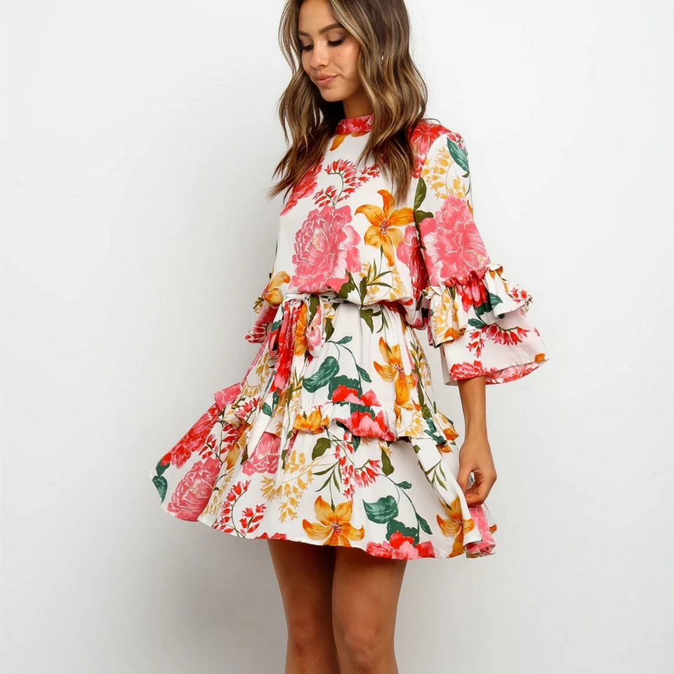floral sundress with sleeves