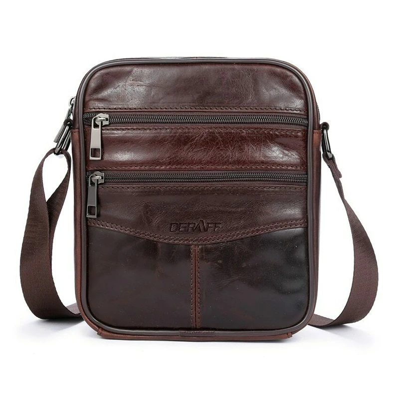 cheap JHD OGRAFF Genuine Leather Men Bag Casual Business Leather Mens Messenger Bag Vintage Men #039;s Crossbody Bag Bags Male