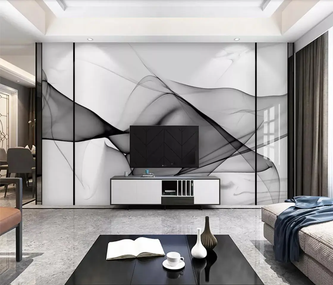 Nordic Abstract Wallpaper Luxury Wall Mural Painting for Living Room