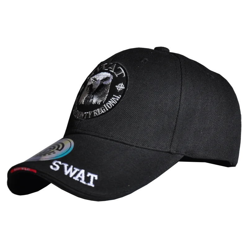 SWAT армейская кепка мужская вышитая бейсбольная Кепка s Мужская Gorras Para Hombre Женская Бейсболка Bone Masculino тактическая Кепка - Цвет: Черный
