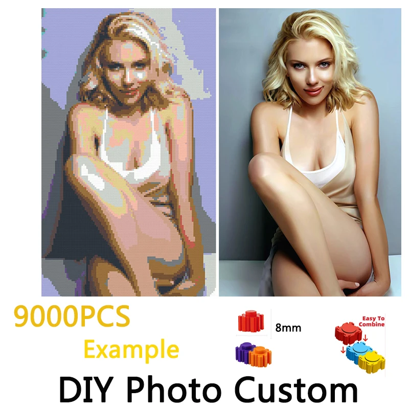 

Pixel Art Block Photo Custom DIY Mosaic Building Blocks Painting Private Design Portrait Scenery Wall Decoration Surprise Gifts