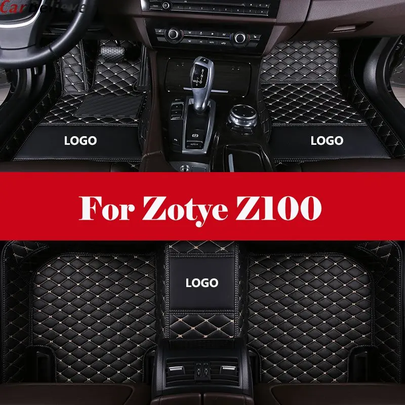 

3D Leather Car Floor Mats Automobile Interior Accessories Waterproof PU Floor Mat with Logo For Zotye Z100