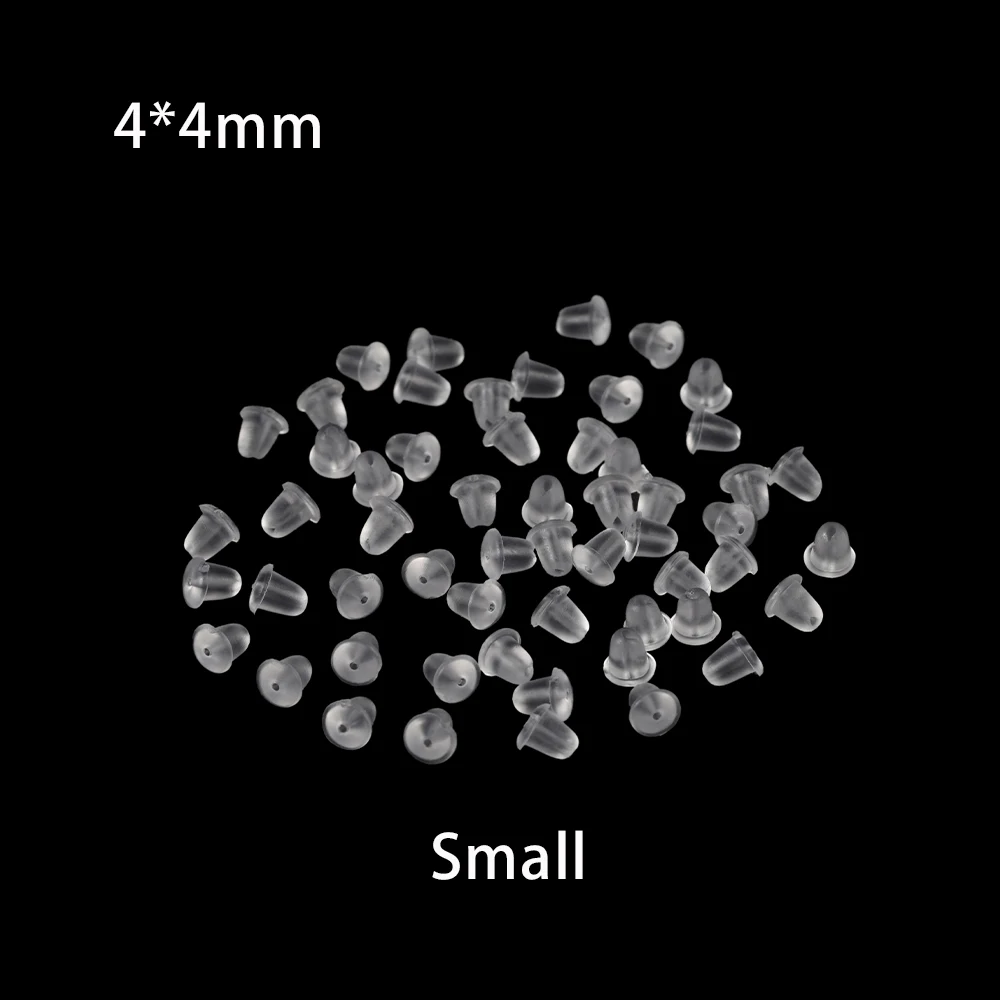 100-200pcs/lot Rubber Earring Back Silicone Round Ear Plug  Earrings Back Stopper For DIY Parts Jewelry Findings Making Tools