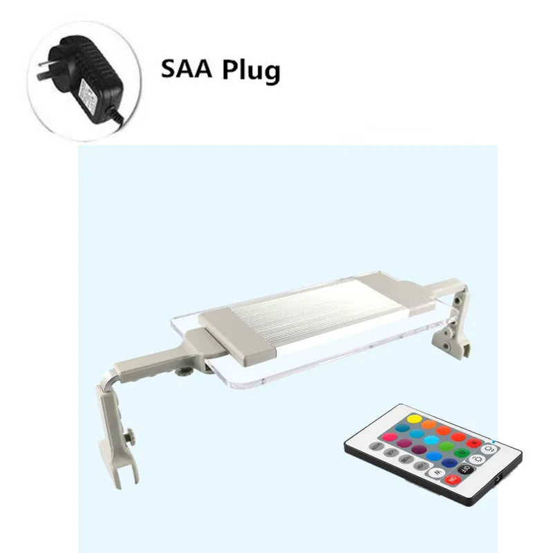 UK Plug Аквариумная лампа 40 см, гибкий светодиодный светильник для аквариума с выдвижными кронштейнами, RGB пульт дистанционного управления - Цвет: UK Plug