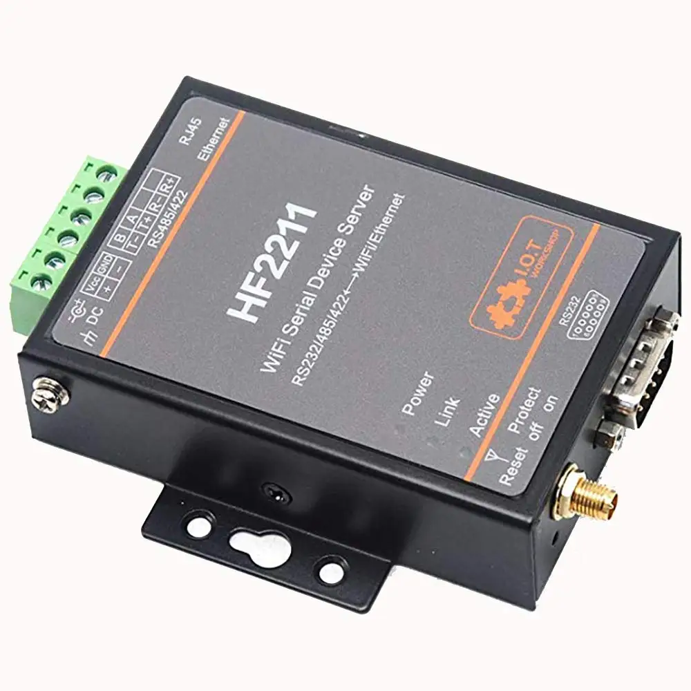 WiFi сервер для устройств с последовательным интерфейсом RS232/RS485/RS422 последовательный порт к Wi-Fi, ethernet конвертер Модуль HF2211 ЕС plug Доступен