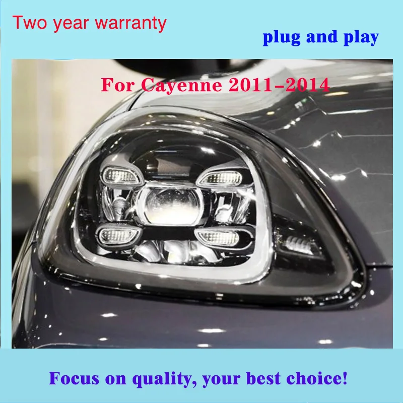 Автомобильный Стиль все светодиодный фары для Porsche Cayenne 2011- headlligt для Cayenne налобный фонарь светодиодный DRL Объектив Двойной Луч H7