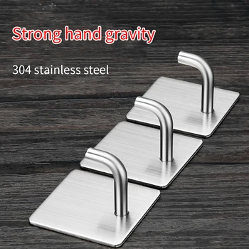 

Stainless steel hook wall hanging on the wall, punch-free hook, strong and seamless hook, metal load-bearing bathroom rack