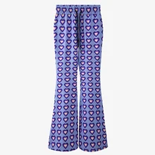 

High end quality fashionable love printing women's drawstring lace up pants luxury design elastic waist pants casual pants women