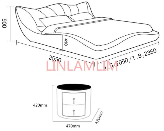 Europe and America Genuine leather bed frame Modern Soft Beds Home Bedroom Furniture cama muebles de dormitorio / camas quarto