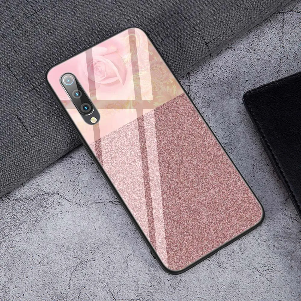 TG16 Мягкий чехол Lavaza из закаленного стекла с золотистым розовым блеском для Xiaomi Redmi Note 5 6 7 Pro mi A1 A2 8 Lite 9 F1 TPU - Цвет: TG16