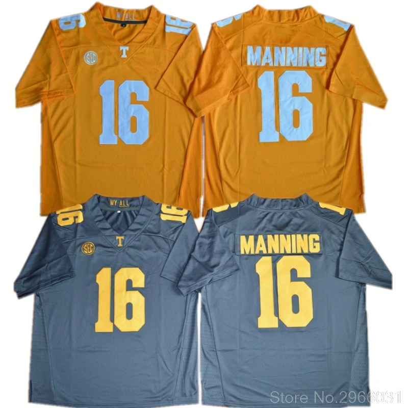 Tennessee Peyton Manning 16 колледж Джерси-белый черный оранжевый сшитый Размер S-3XL