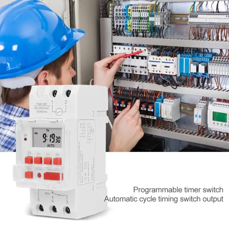 

Weekly Programmable Timing Switch 30A Automatic Cycle Relay Controller Stable DB Board Home Electronic Accessories