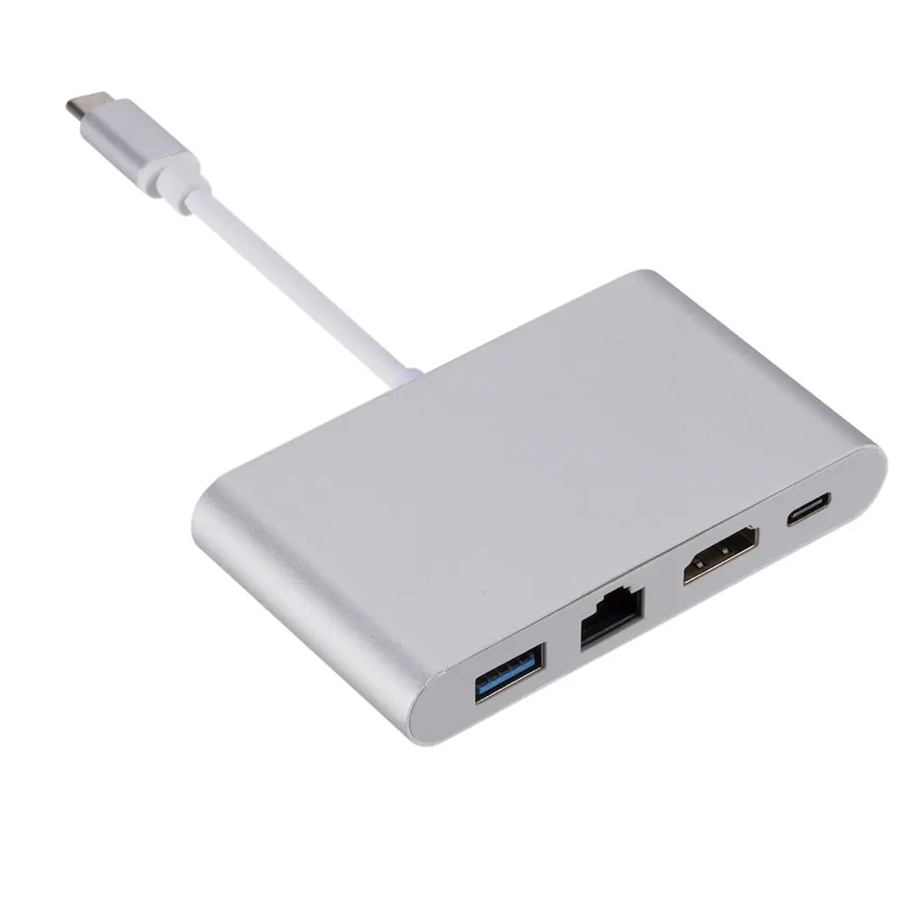 Многопортовый адаптер переходник USB C на HDMI 4K разрешение выход RJ45 Gigabit Ethernet USB 3,1 type C концентратор