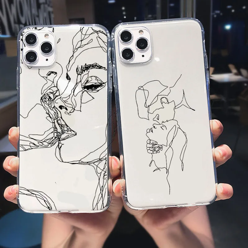 Чехол для iPhone 11 Pro Max 12 SE 7 8 Plus XR XS X Kiss мягкий прозрачный чехол со смешным