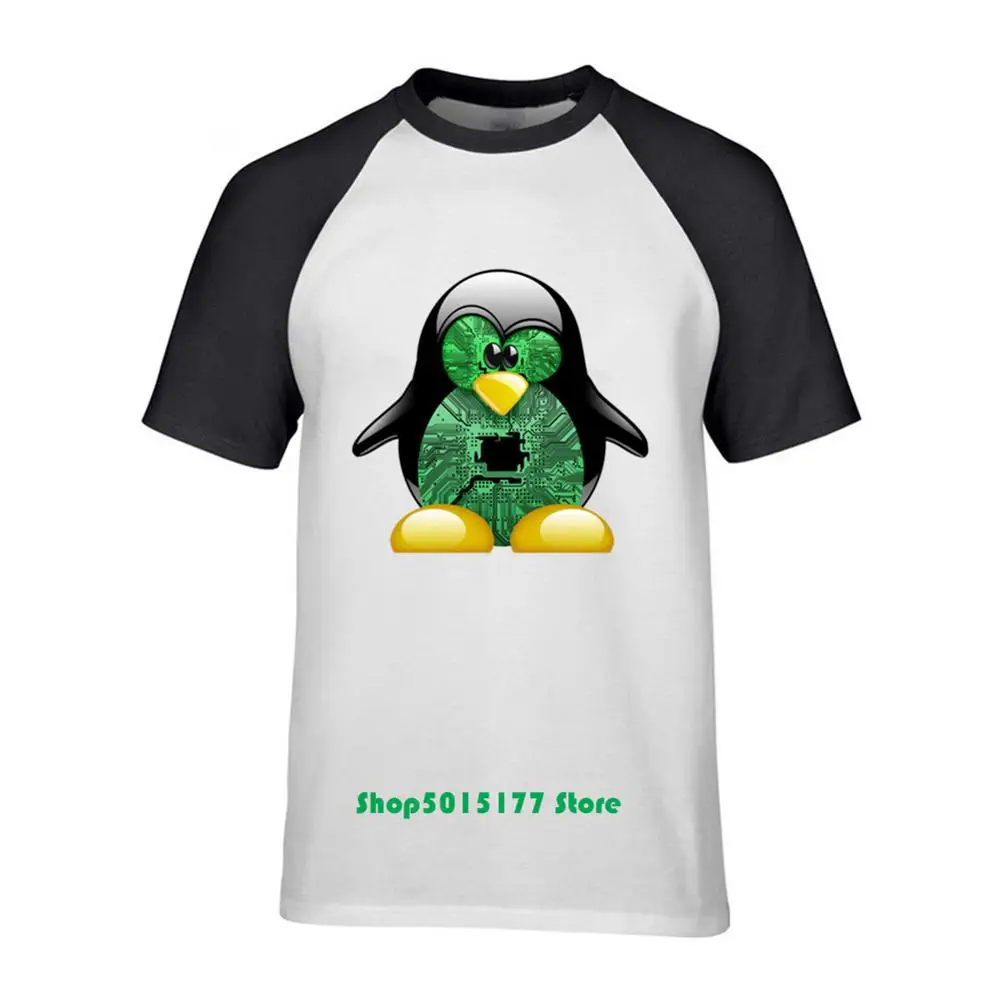 Забавная футболка с рисунком пингвина Linux Jokerman Мужская коротким рукавом Tux