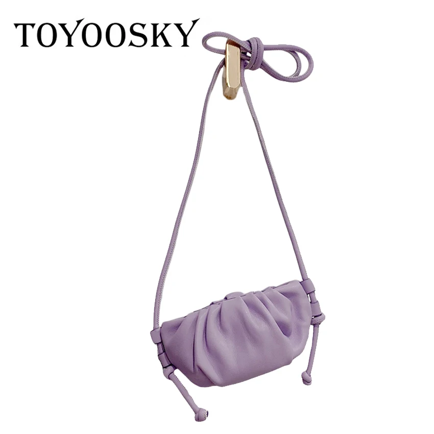 Женская сумка через плечо TOYOOSKY однотонная плиссированная мини на одно
