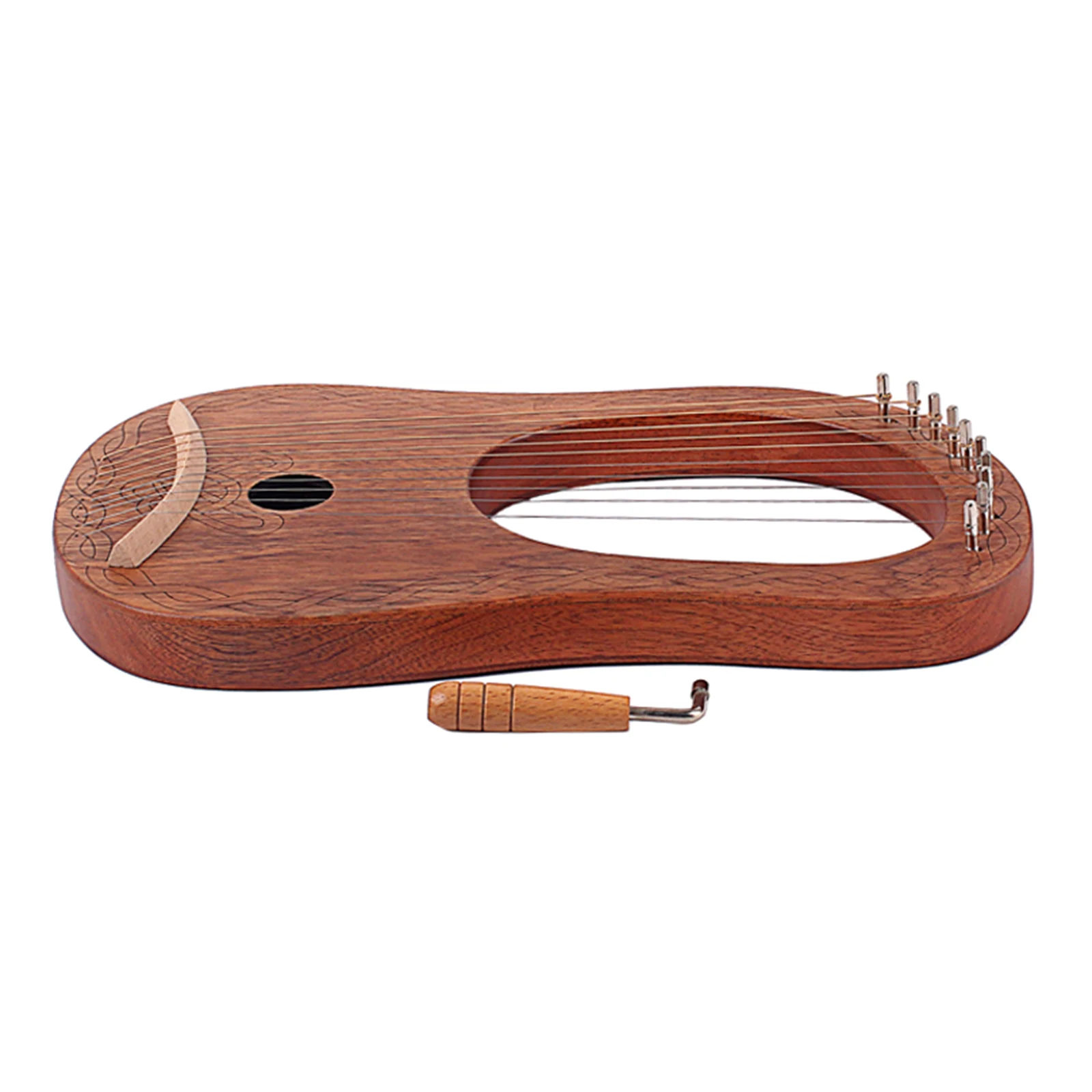 

Wooden Harp 10 String Harp Portable Small Lyre with Durable String Musical Instrument Beginner Tools Boys Girls Christmas Gift