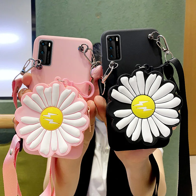 

3D Fashion Little Daisy Phone Case For Samsung Galaxy A10 A10E A20 A20E A30 A30S A40 A50 S A70 E A90 5G Soft Cover Wallet bag