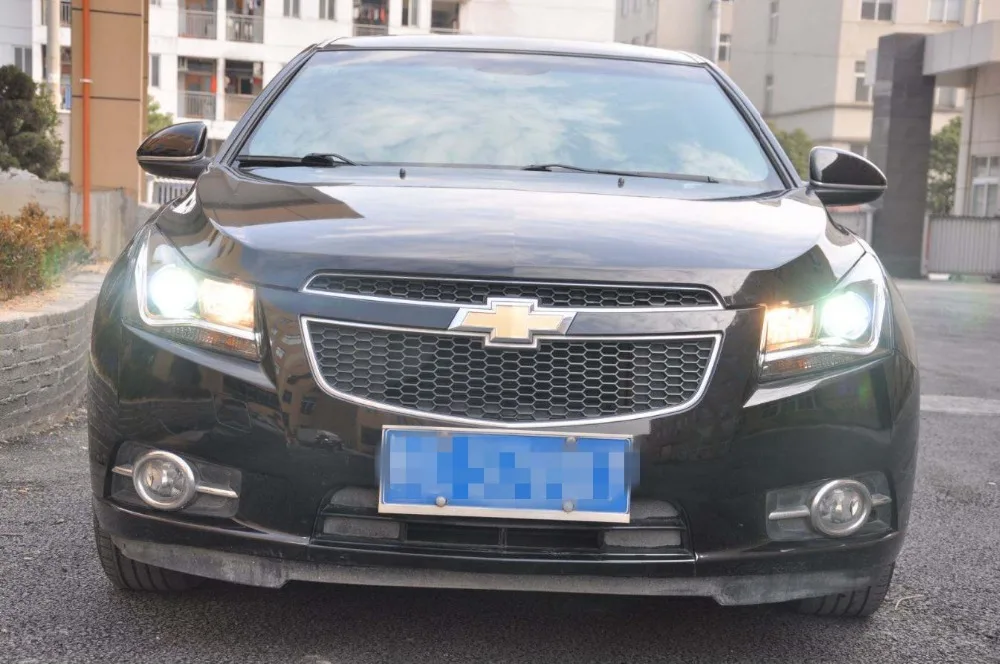 Vland завод для автомобиля головной свет для Cruze светодиодный головной фонарь 2010 с поворотным сигналом+ DRL+ ангельские глазки