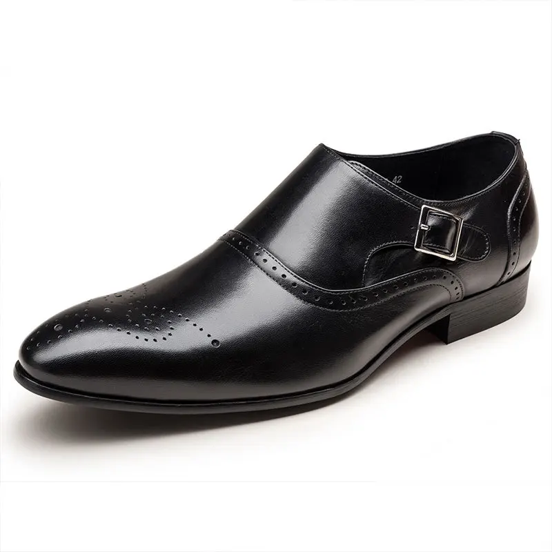 38-48 мужские кожаные туфли удобные деловые стильные официальные туфли для джентльменов# AF3757 - Цвет: Black