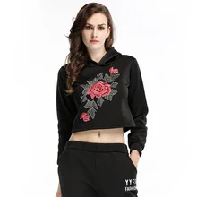 NAQIT 2020 New Hoodie Lady Plus Velvet Thicken Flower Embroidery Hoodie Casual Pullover