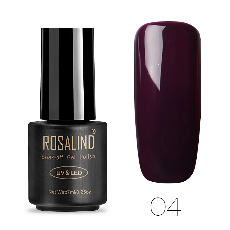 04 ROSALIND 7 мл 01-30 полуперманентный замачивающийся салонный УФ-гель для ногтей праймер лак для ногтей верхнее Базовое покрытие необходимые гель-лаки - Цвет: 04