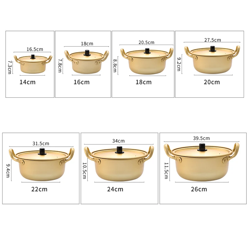 Набор золотых суповых кастрюль для дома антипригарный горшок из алюминиевого