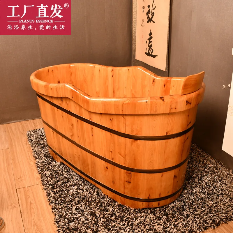 Wooden Bath Barrel For Adult Shower Cushion Security Seat Support