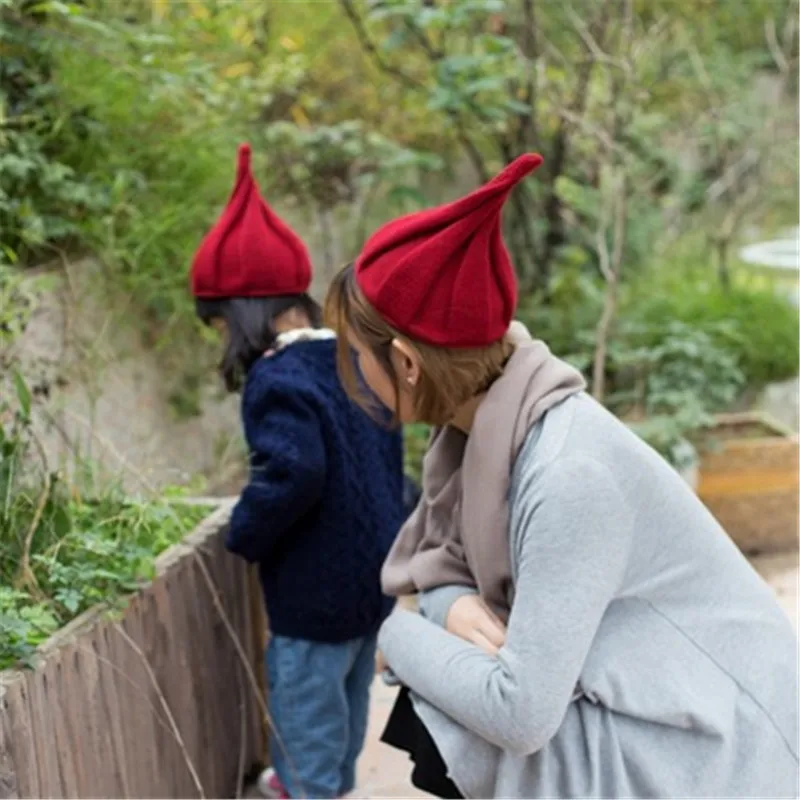 Осенне-зимняя однотонная теплая плюшевая женская шапка Skullies Beanies эластичная остроконечная шапка "ветряная мельница" шапка Модные аксессуары-MXC