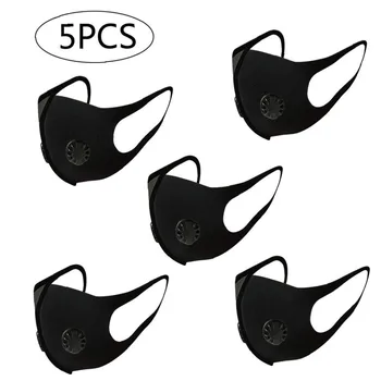 

5pcs one size Reusable Dustproof Mask with disposable filters Dust Mask PM2.5 Windproof Foggy Haze Pollution Respirato maska