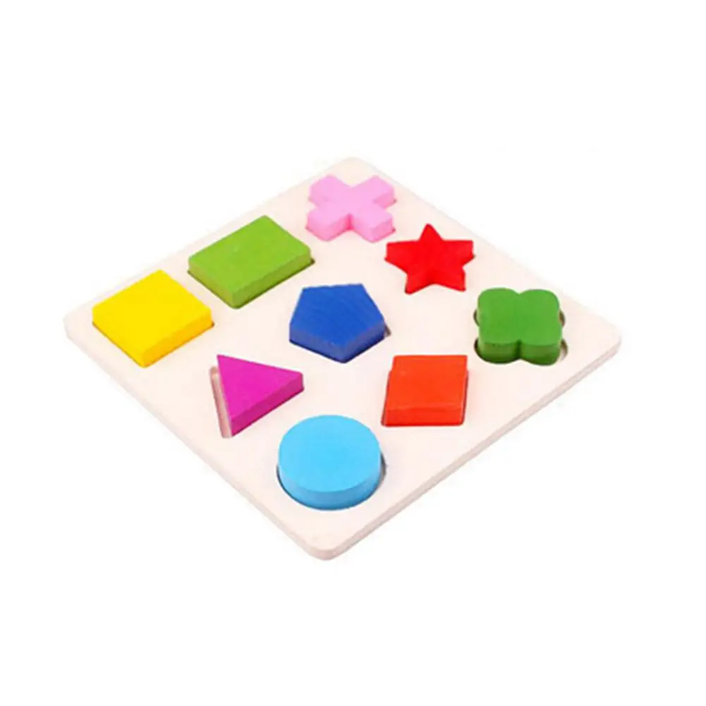 

Wooden Geometrical Shape Blocks 3D Puzzle Toy for Kid