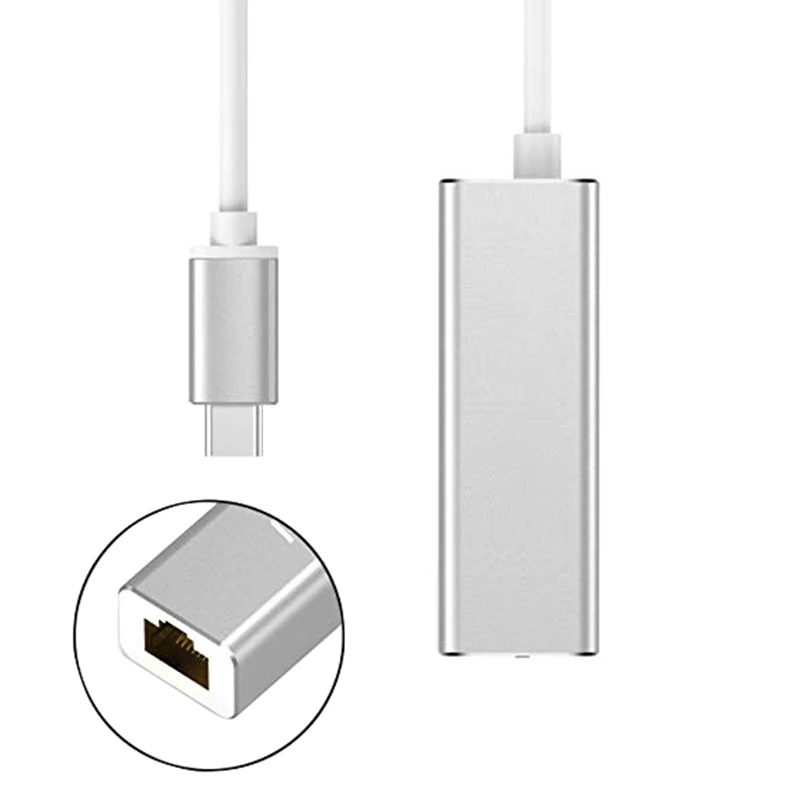 USB C 3.1 이더넷 Rj45 Lan 어댑터 USB 유형 C to USB 3.0 허브 10/100 네트워크 카드, MaBook ChromeBook 용