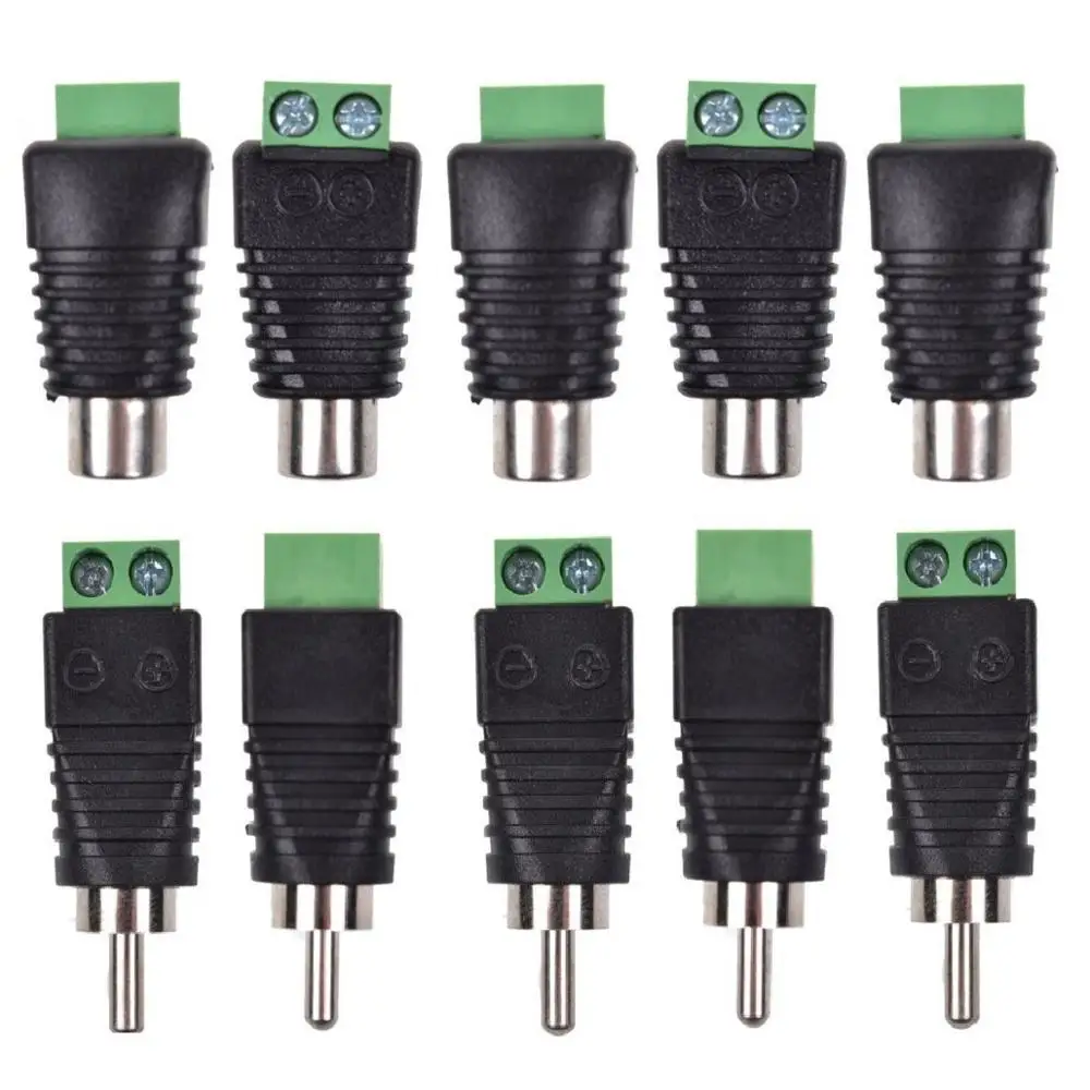 10-Pack Phono RCA штекер для AV винтовой терминал аудио/видео разъем адаптера(5 мужчин и 5 женщин