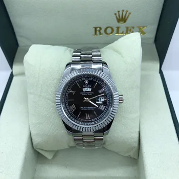 Rolex-relojes de cuarzo de marca de lujo para mujer, de cuarzo, correa de acero inoxidable, reloj de pulsera clásico para hombre y mujer, reloj de negocios