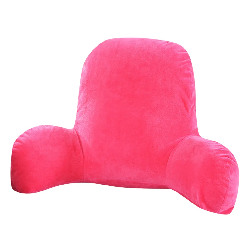 Hot Pink Подушка для дивана, Подушка для спины, плюшевая Большая спинка, подушка для чтения, подушка для поясницы, подушка для стула с подлокотниками, домашний декор - Цвет: Hot Pink