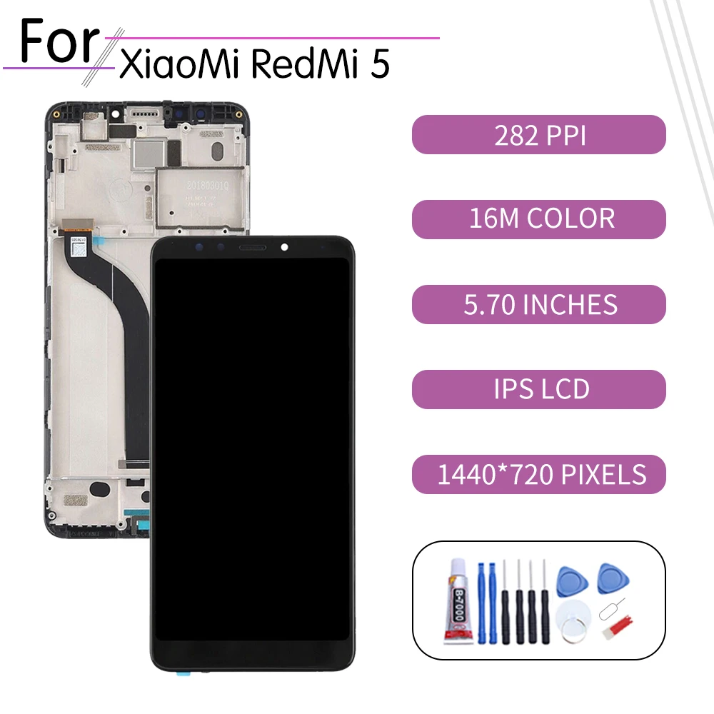 ЖК дисплей 5 7 ''для Xiaomi Redmi с сенсорным экраном и дигитайзером в сборе для